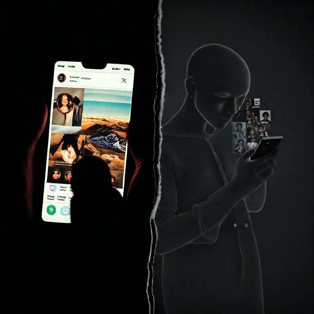 Социальные сети: влияние Instagram и TikTok на психику. Иллюстрация к статье: Социальные сети: влияние Instagram и TikTok на психику.